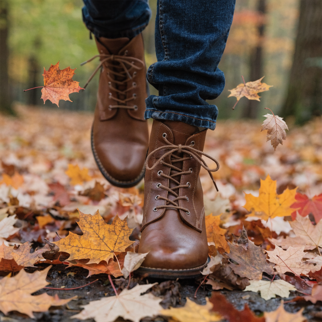 Bottines Angel Alarcon avec un look automnal décontracté-chic