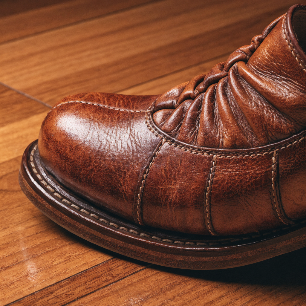 Détail artisanal d'une chaussure Angel Alarcon cousue main