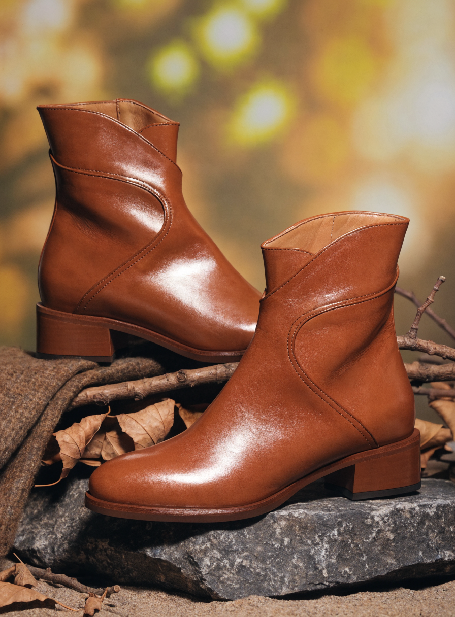 Bottines en cuir Angel Alarcon portées avec une tenue automne-hiver